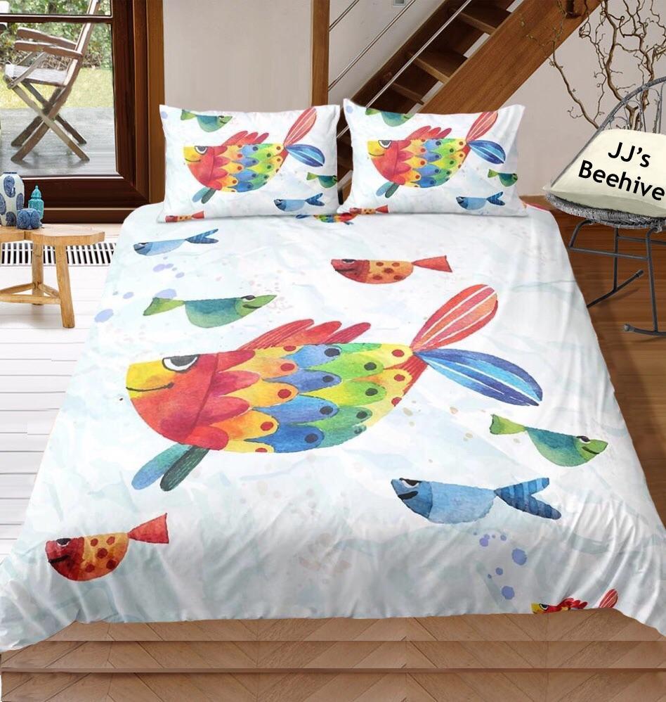 Rainbow Fish 3D Customized Duvet Cover Bedding Sets