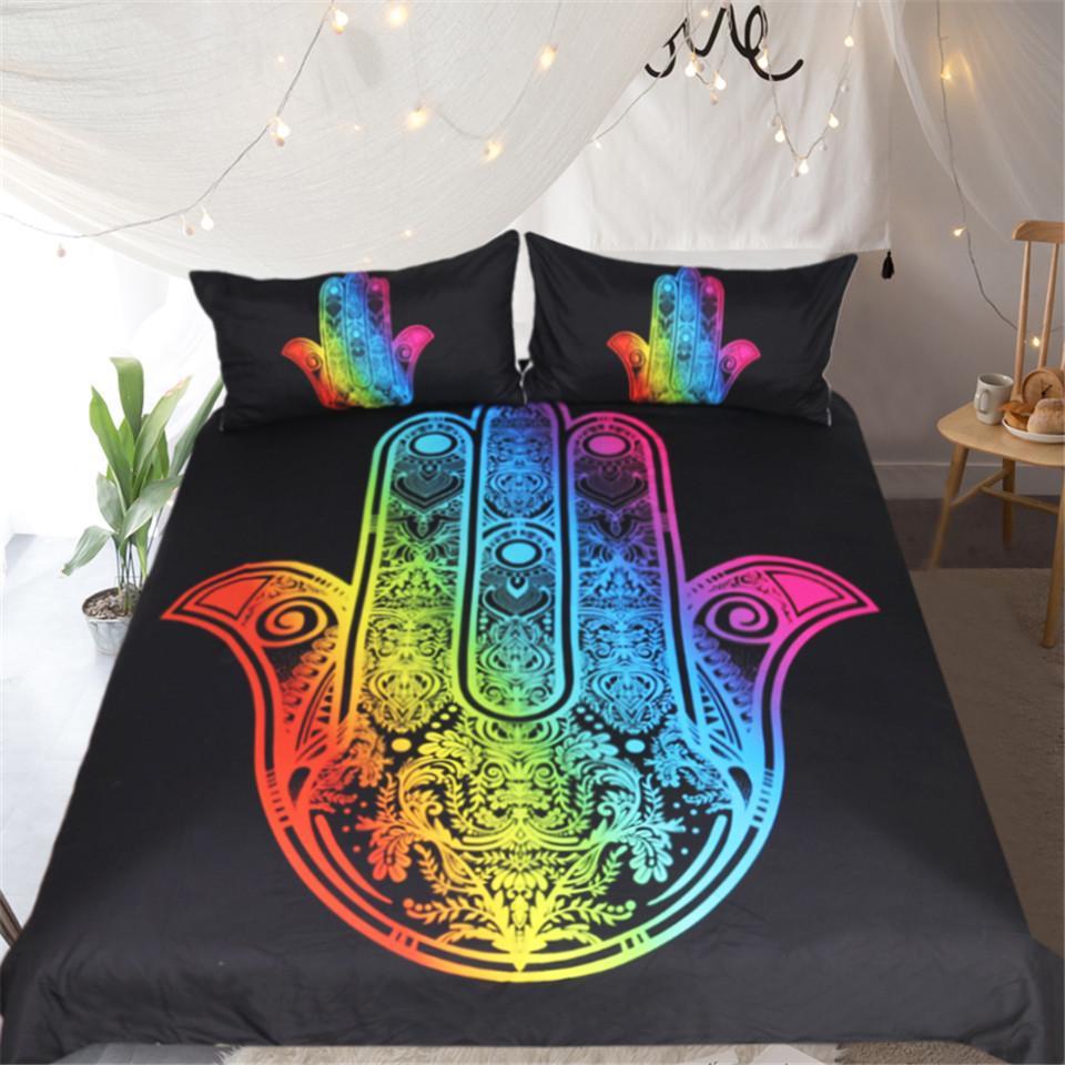 Rainbow Hand 3D Customized Duvet Cover Bedding Sets