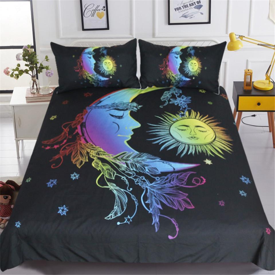 Rainbow Moon 3D Customized Duvet Cover Bedding Sets
