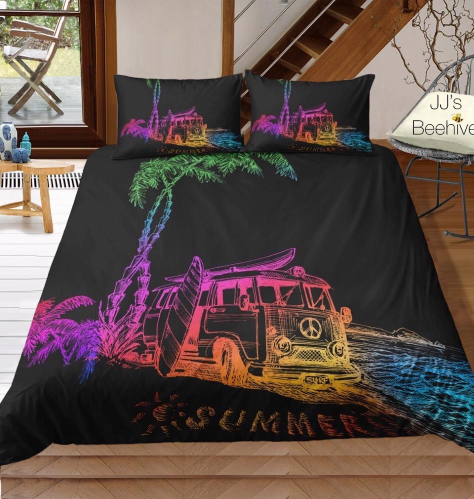 Rainbowummer Beachside Combi Van 3D Customized Duvet Cover Bedding Sets
