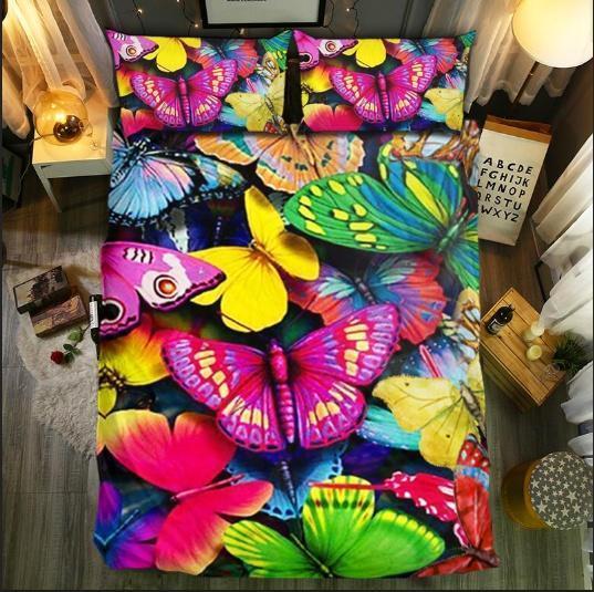 Realistic Colorful Butterfly3D Customized Duvet Cover Bedding Sets