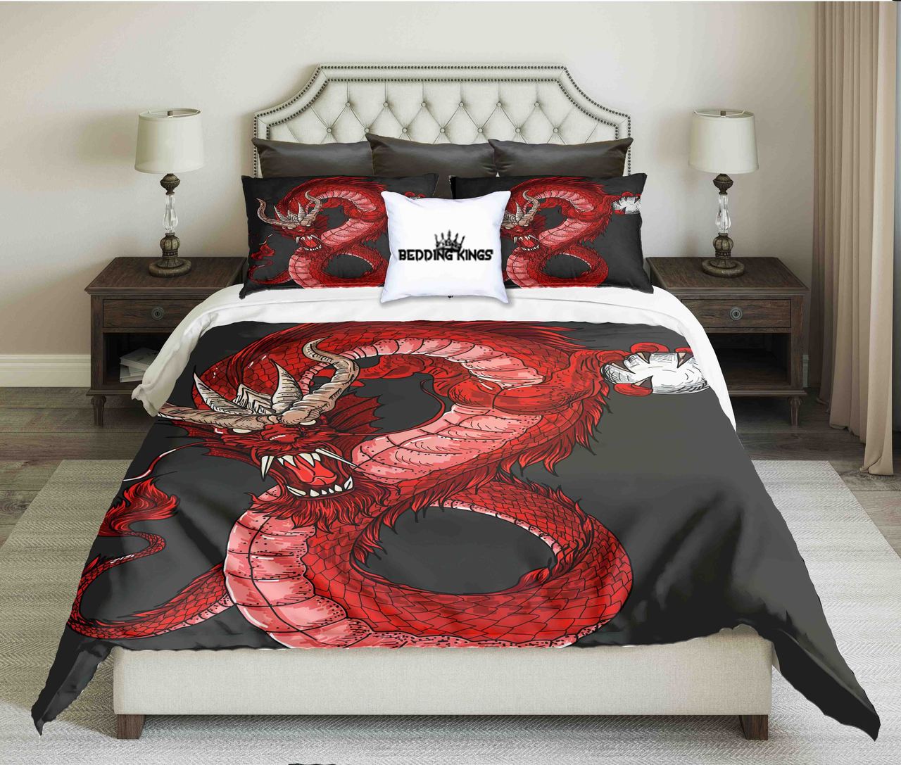 Red Dragon Design | kings3D Customized Duvet Cover Bedding Sets
