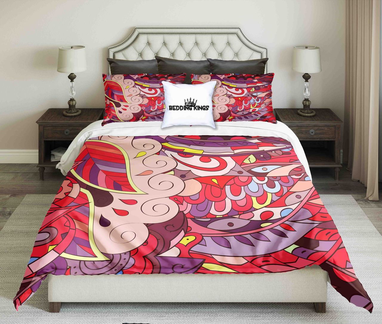 Red Ornamental Design | kings3D Customized Duvet Cover Bedding Sets