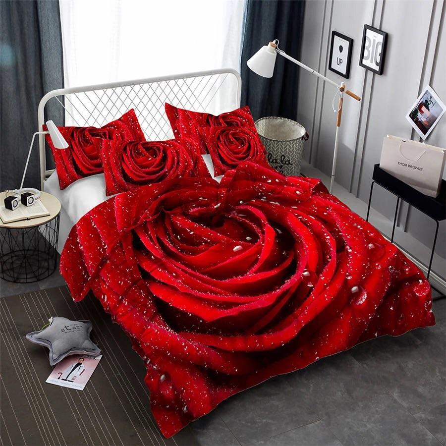 Red Rose 3D Customized Duvet Cover Bedding Sets