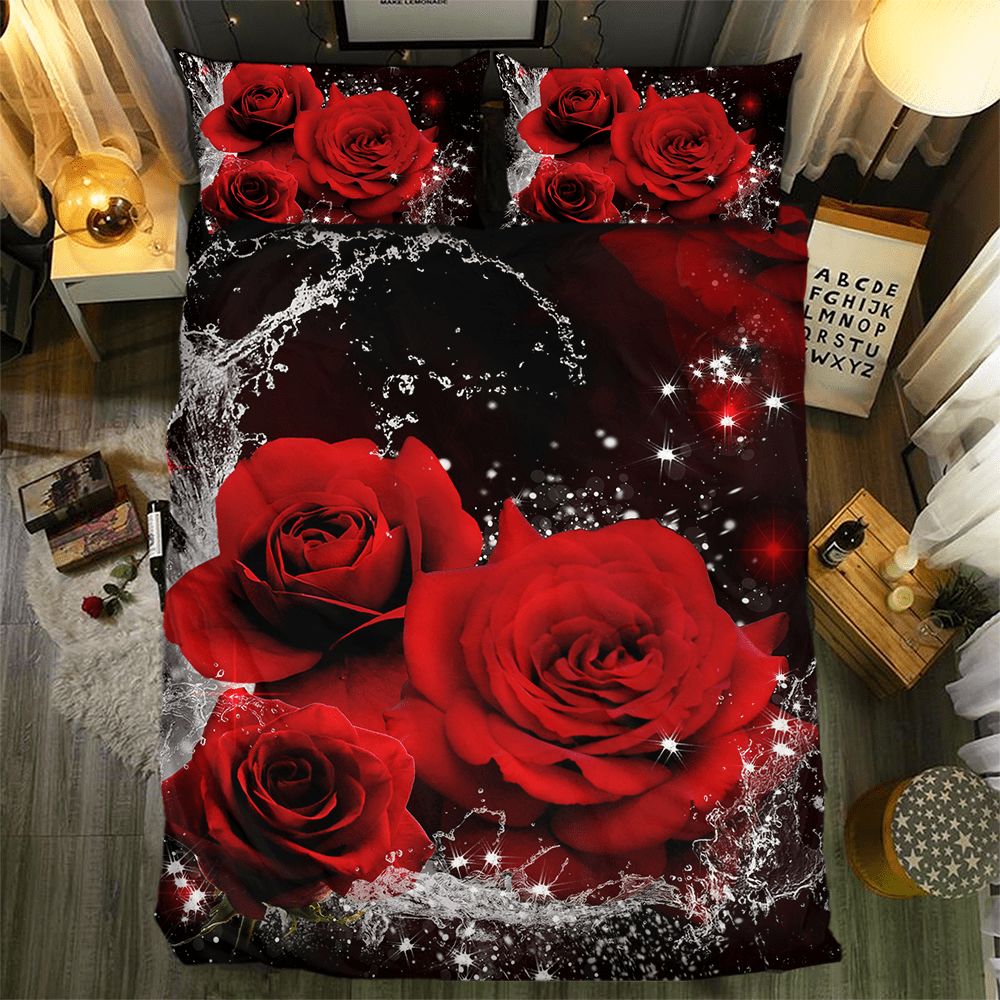 Red Rose Collection 091723D Customized Duvet Cover Bedding Sets