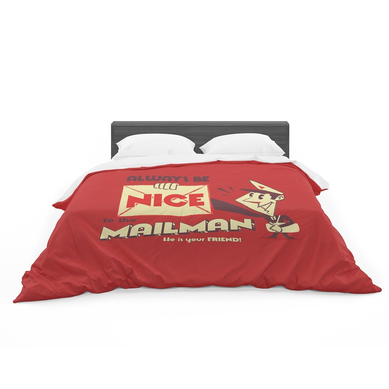 Roberlan ‘Be Nice To The Mailman’ Red Tan Featherweight3D Customized Duvet Cover Bedding Sets