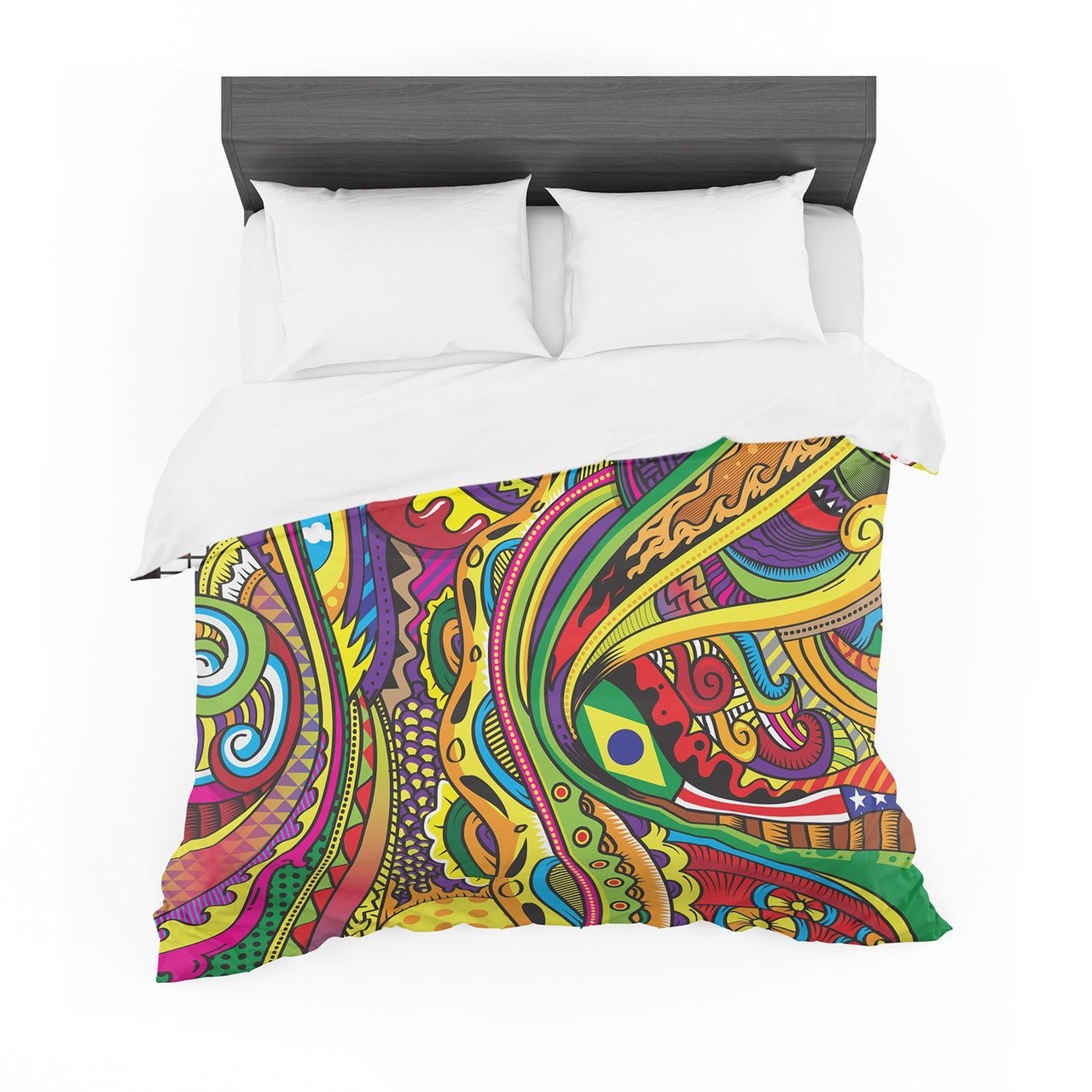 Roberlan ‘Doodle’ Rainbow Abstract Featherweight3D Customized Duvet Cover Bedding Sets