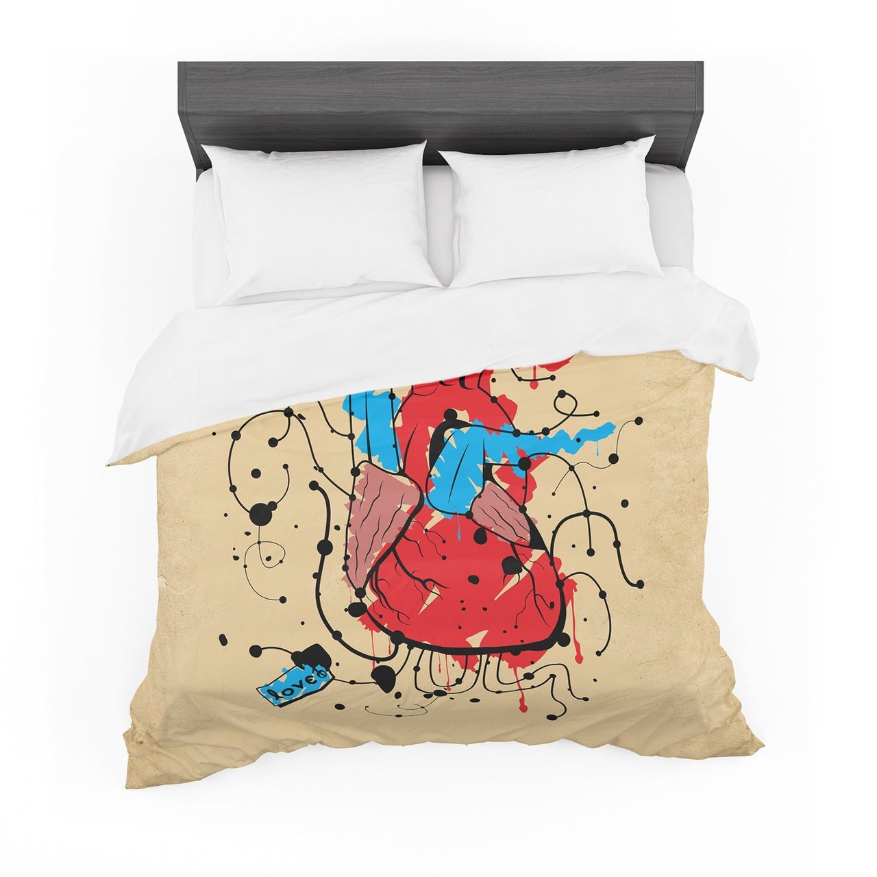 Roberlan ‘Heart’ Red Blue Featherweight3D Customized Duvet Cover Bedding Sets