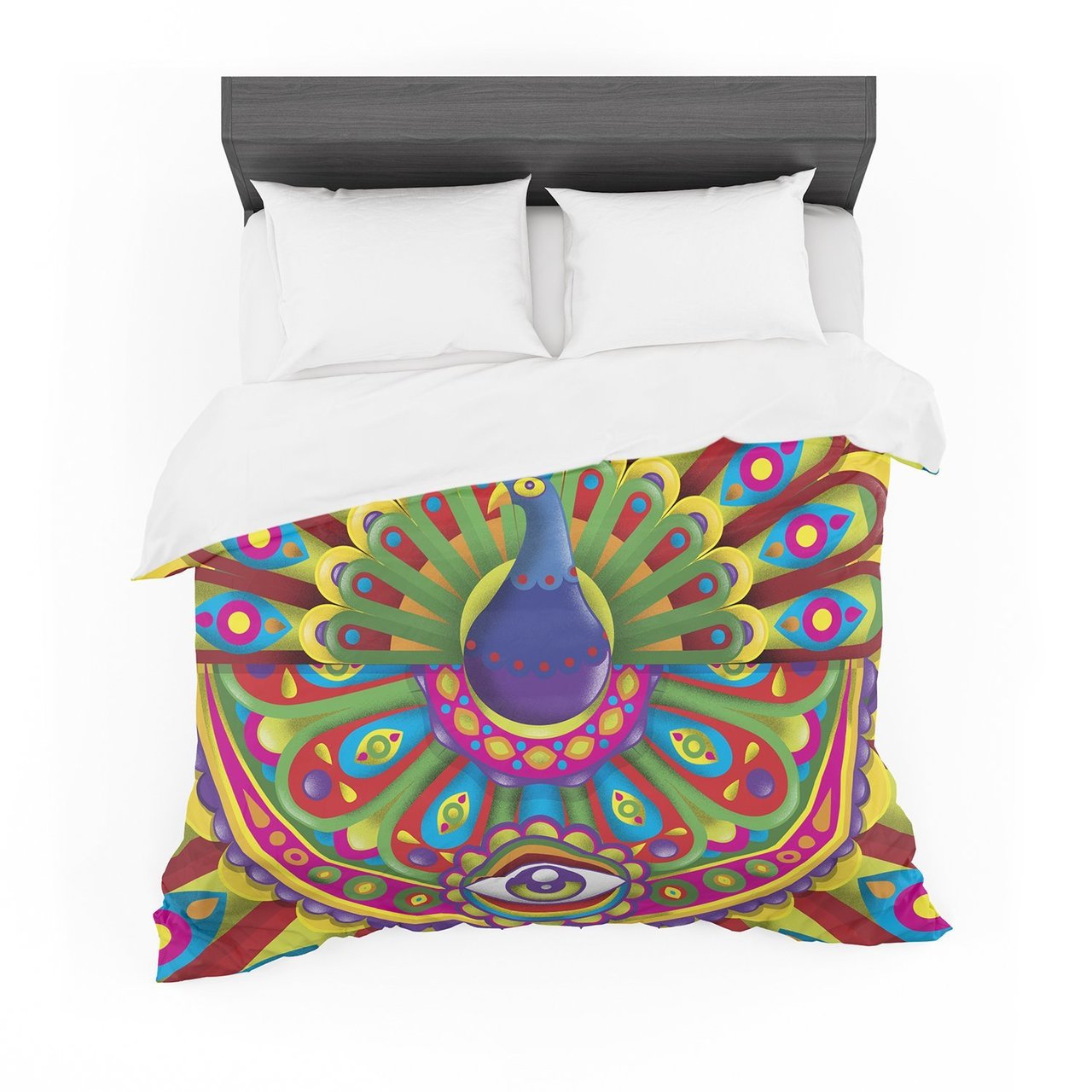 Roberlan ‘Peacolor’ Rainbow Peacock Featherweight3D Customized Duvet Cover Bedding Sets