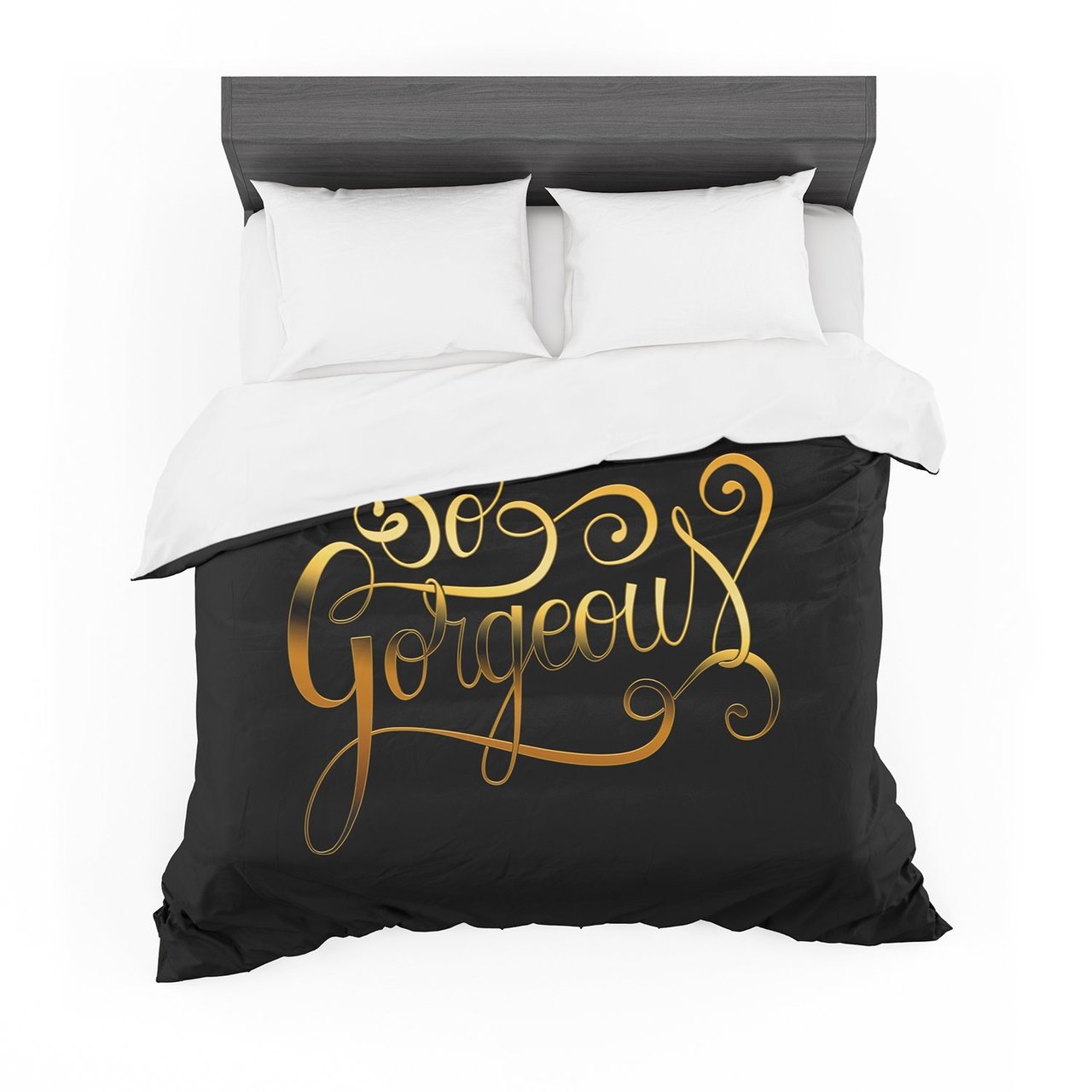 Roberlan ‘So Gorgeous’ Gold Black Featherweight3D Customized Duvet Cover Bedding Sets