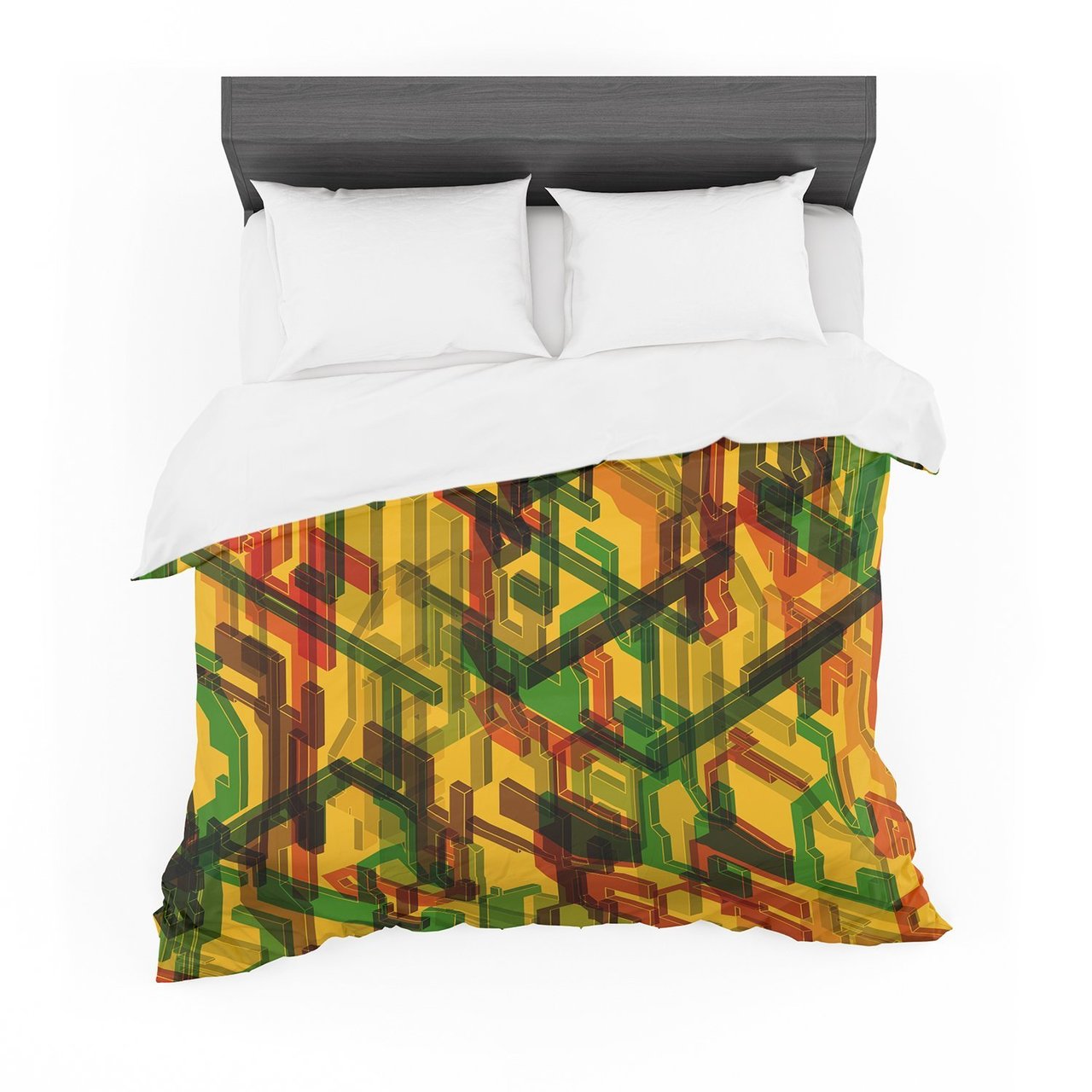 Roberlan ‘Three Dee’ Yellow Red Featherweight3D Customized Duvet Cover Bedding Sets