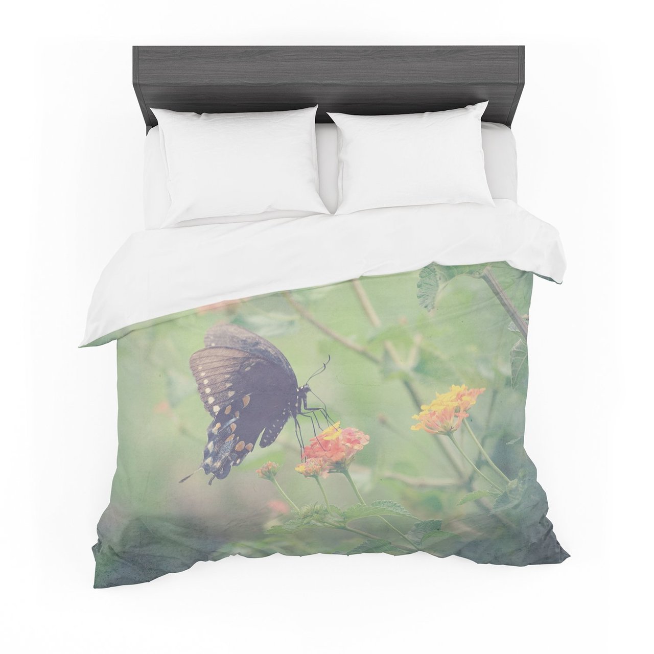 Robin Dickinson ‘Captivating II’ Green Flower Cotton3D Customized Duvet Cover Bedding Sets