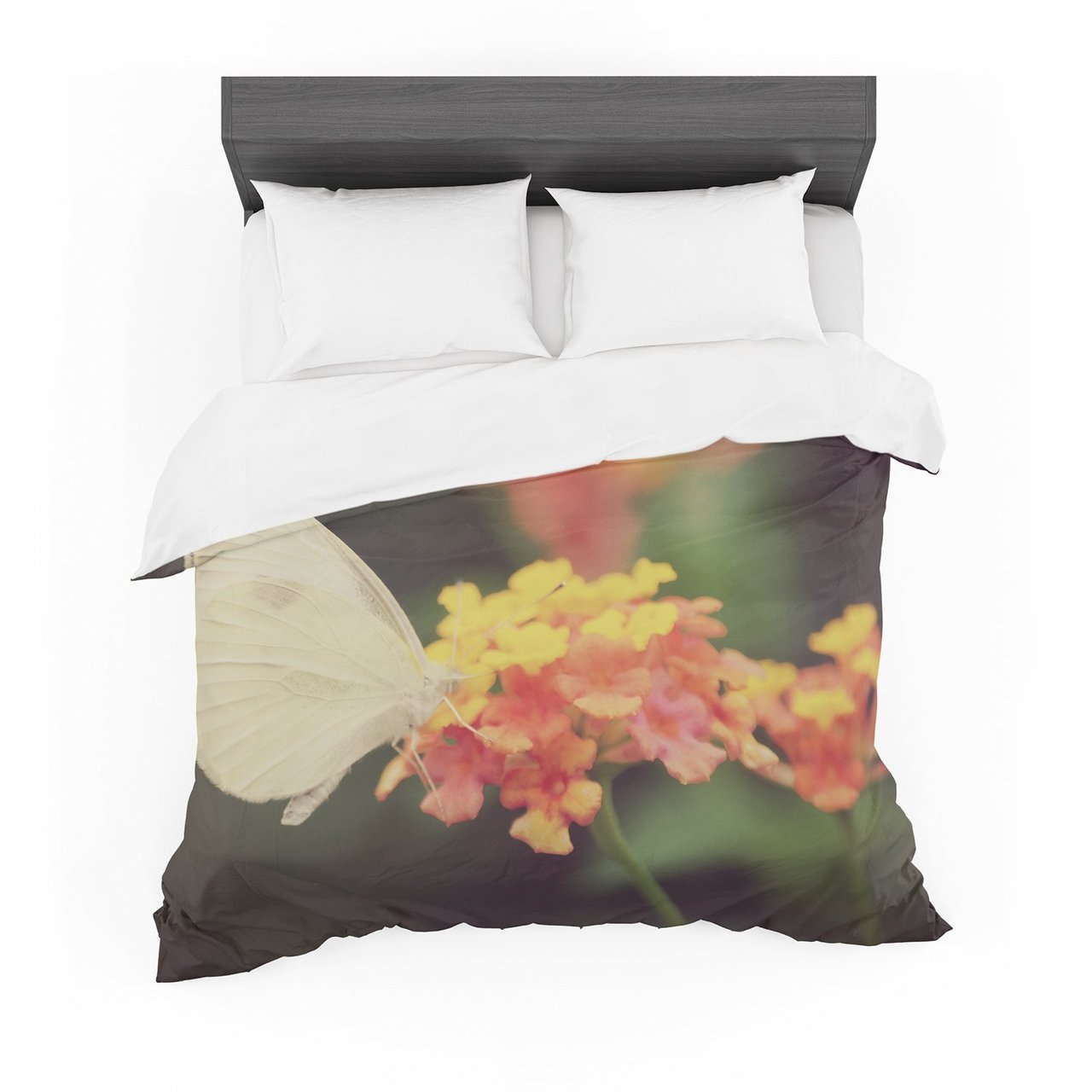 Robin Dickinson ‘Captivating’ Orange Flower Cotton3D Customized Duvet Cover Bedding Sets