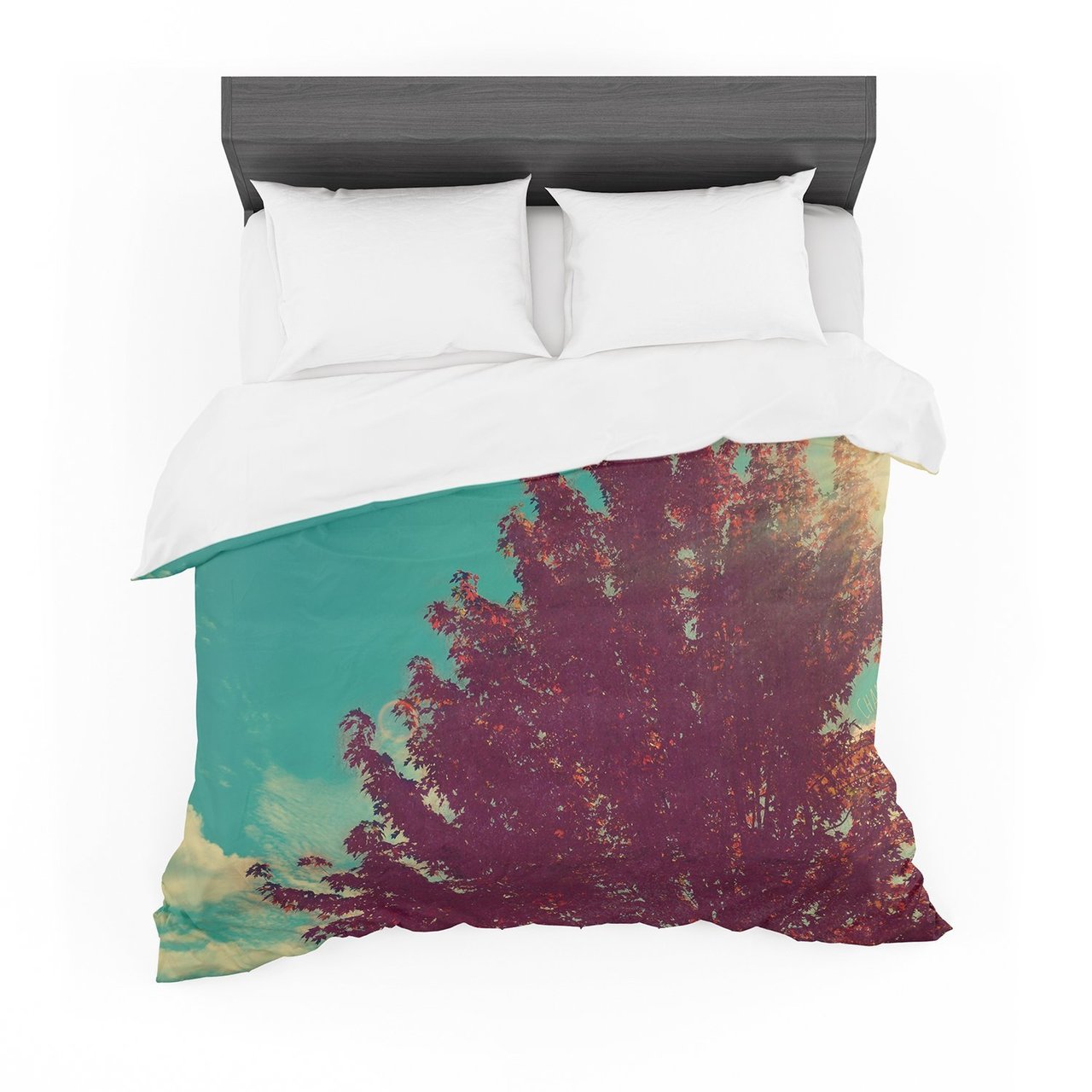 Robin Dickinson ‘Change is Beautiful’ Teal Red Cotton3D Customized Duvet Cover Bedding Sets