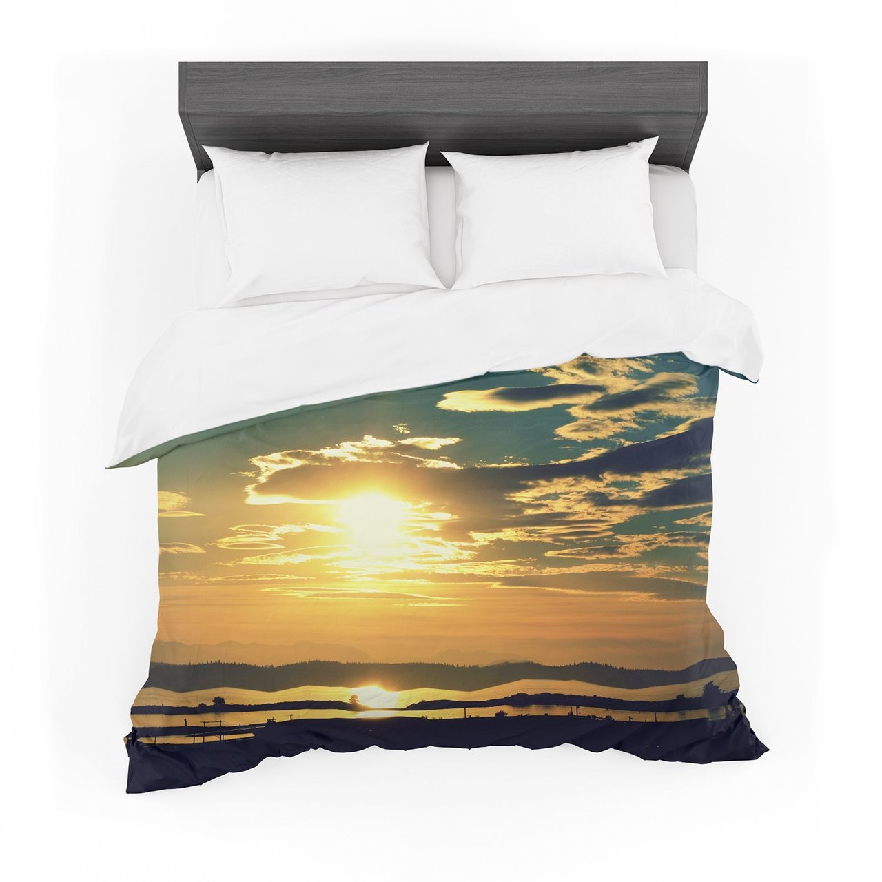 Robin Dickinson ‘Conquer Your World’ Orange Blue Featherweight3D Customized Duvet Cover Bedding Sets