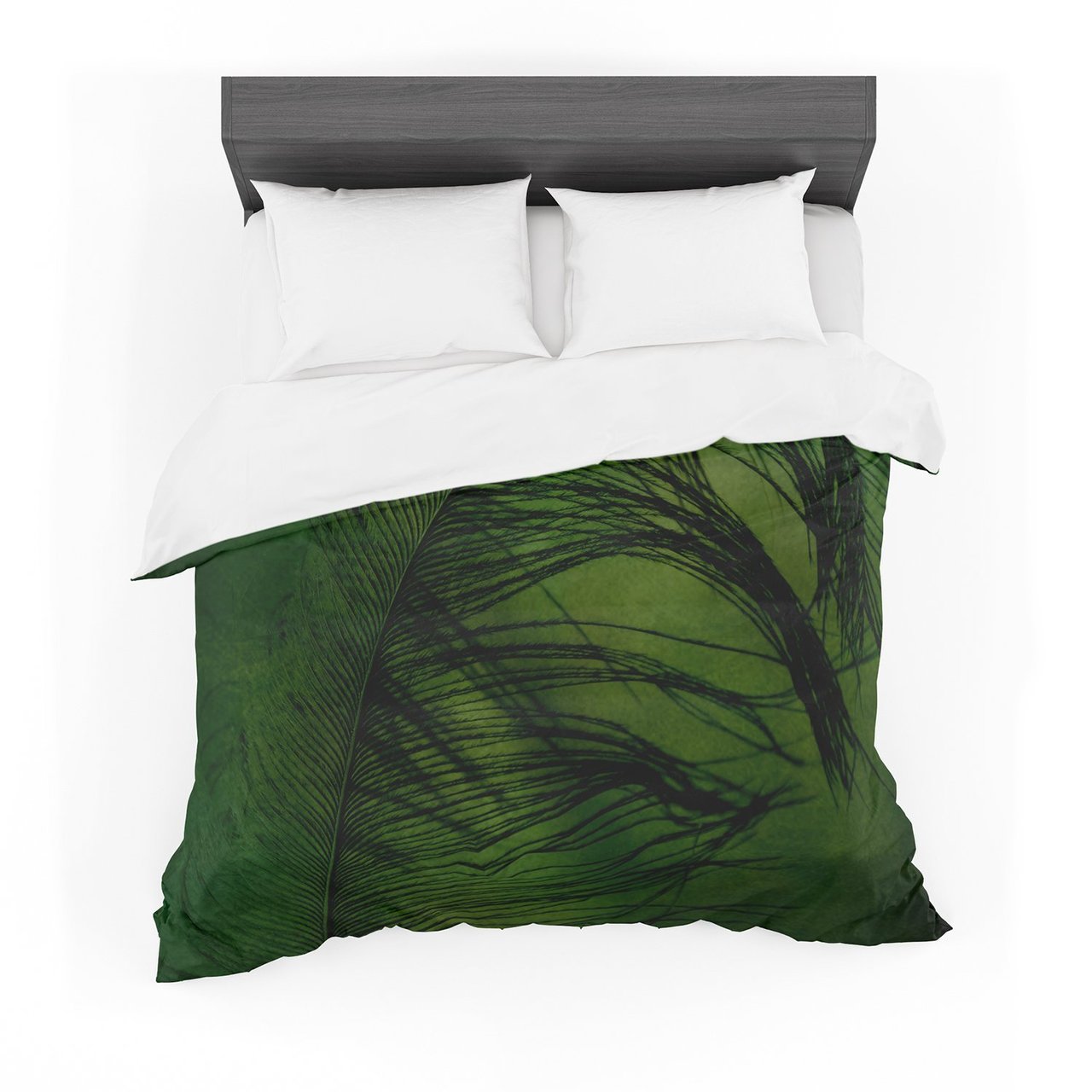 Robin Dickinson ‘Feather Green’ Peacock Cotton3D Customized Duvet Cover Bedding Sets
