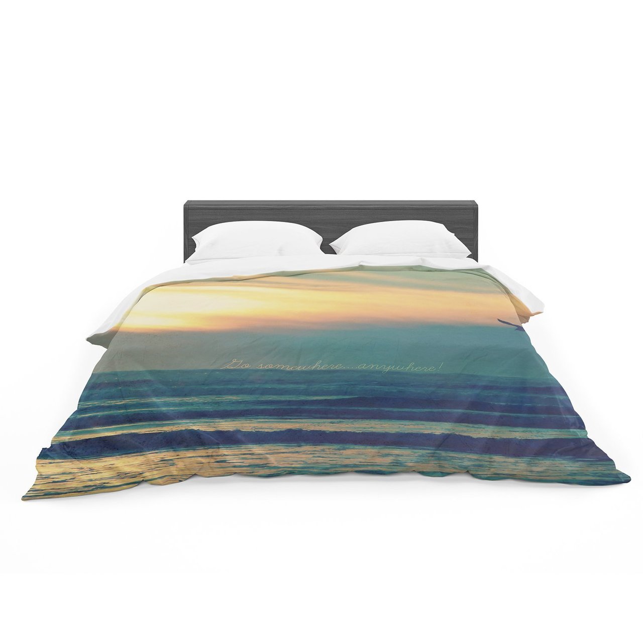 Robin Dickinson ‘Goomewhere’ Teal Orange Featherweight3D Customized Duvet Cover Bedding Sets