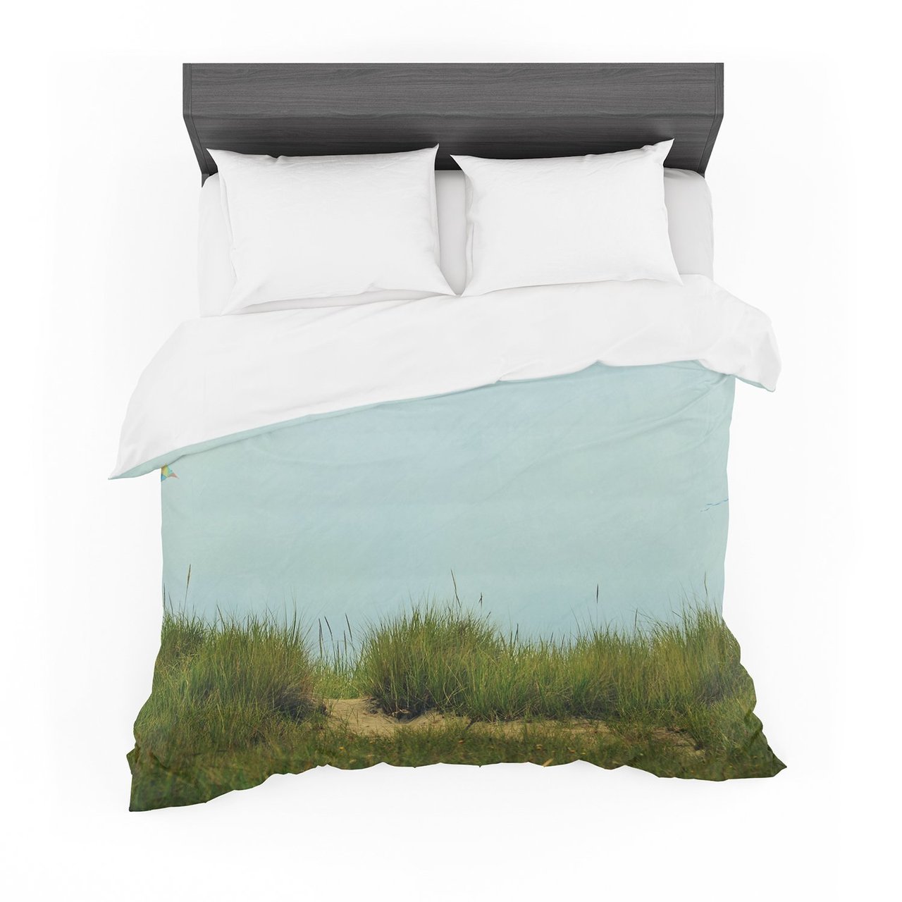 Robin Dickinson ‘Hand in Hand’ Green Blue Cotton3D Customized Duvet Cover Bedding Sets
