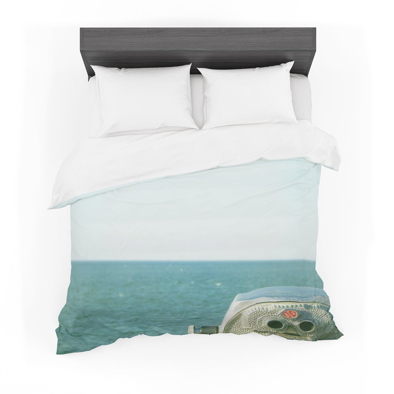 Robin Dickinson ‘Ocean View’ Ocean Blue Cotton3D Customized Duvet Cover Bedding Sets