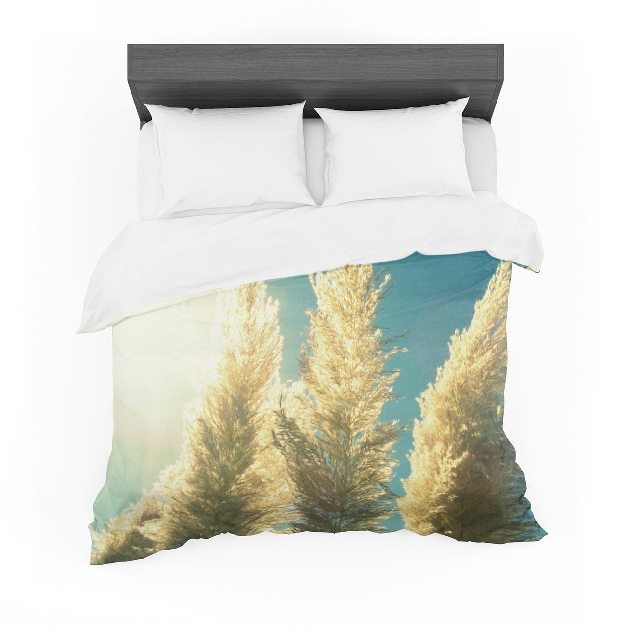 Robin Dickinson ‘Ornamental Grass’ Blue Tan Cotton3D Customized Duvet Cover Bedding Sets