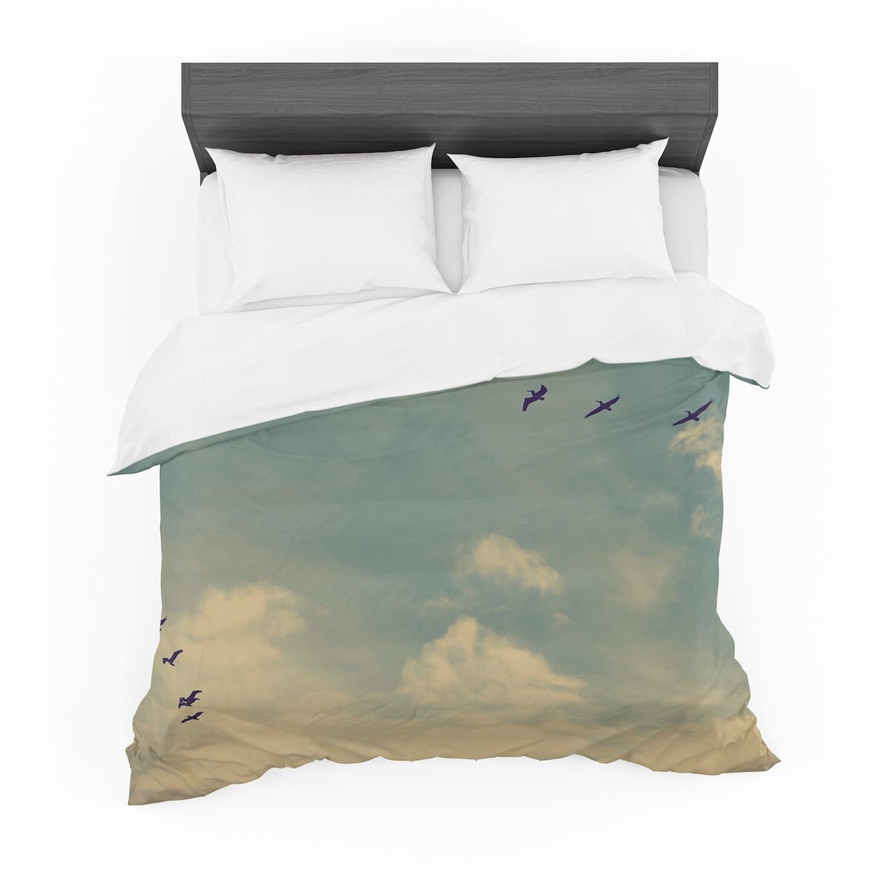 Robin Dickinson ‘Pterodactyls’ Blue Tan Cotton3D Customized Duvet Cover Bedding Sets