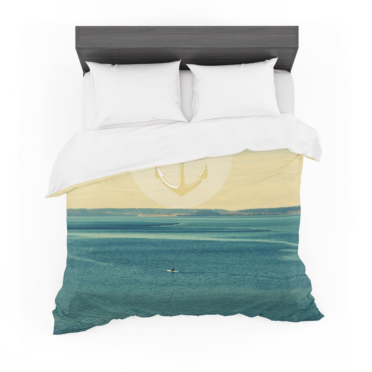 Robin Dickinson ‘Row Your Own Boat’ Teal Ocean Featherweight3D Customized Duvet Cover Bedding Sets