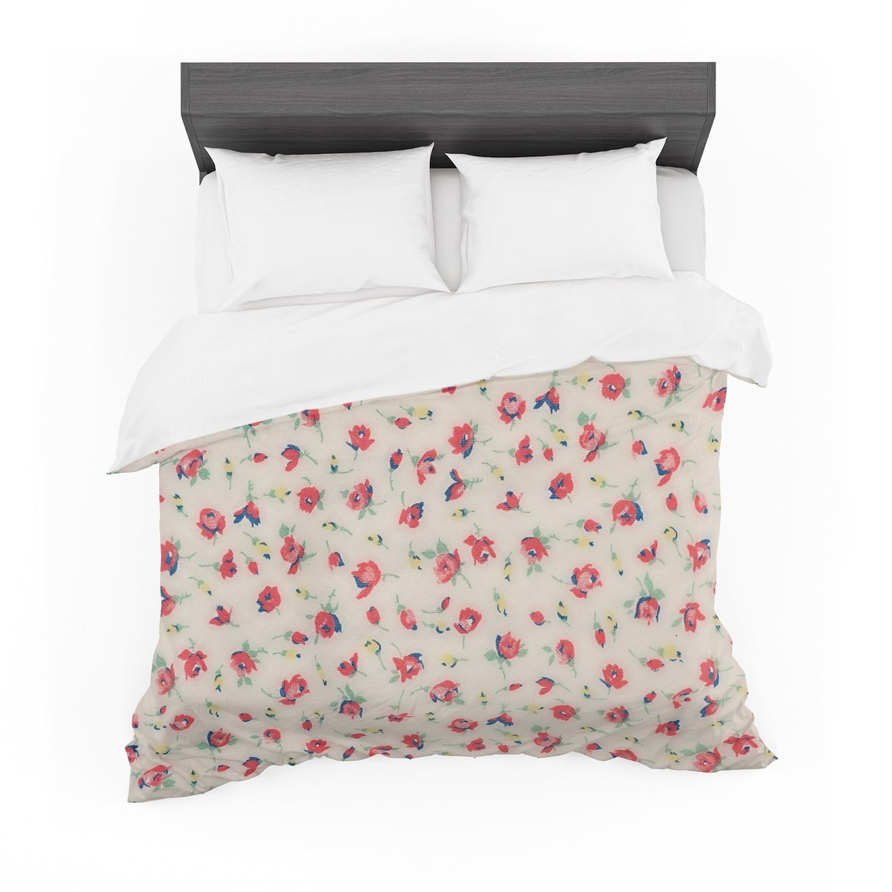 Robin Dickinson ‘Vintage Flower Love’ Red Pink Featherweight3D Customized Duvet Cover Bedding Sets