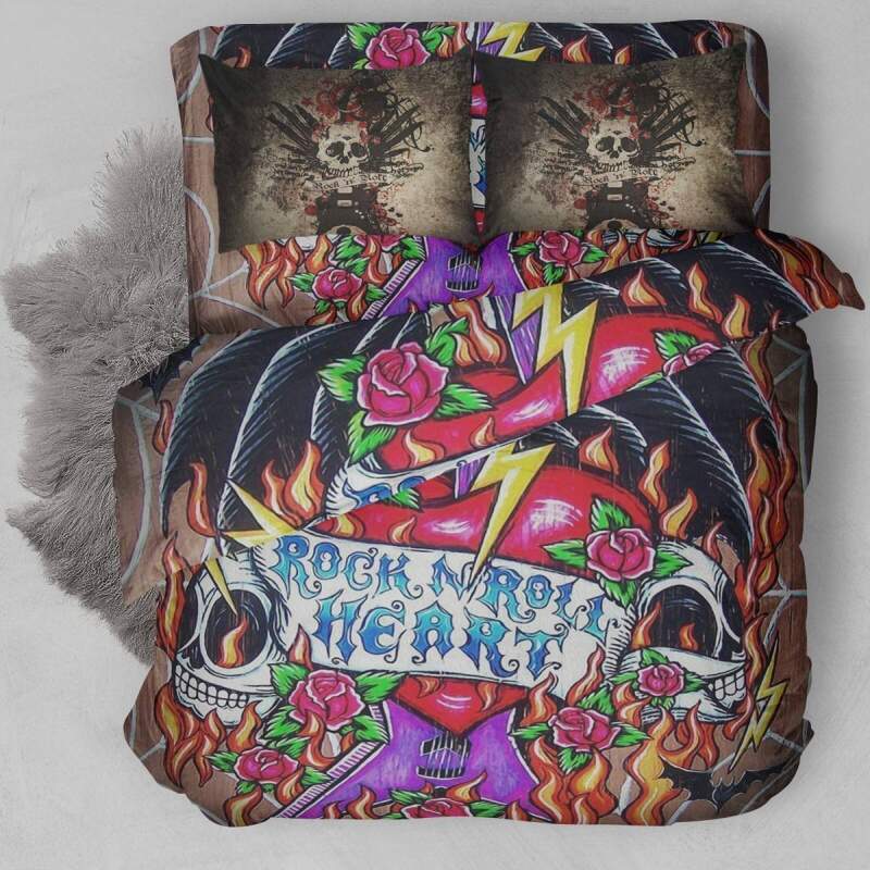 Rock And Roll Heart Bedding Set
