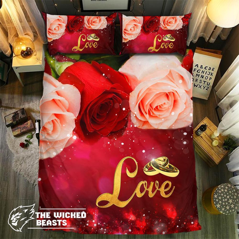 Rose And Love Ring Couple 092413D Customized Duvet Cover Bedding Sets