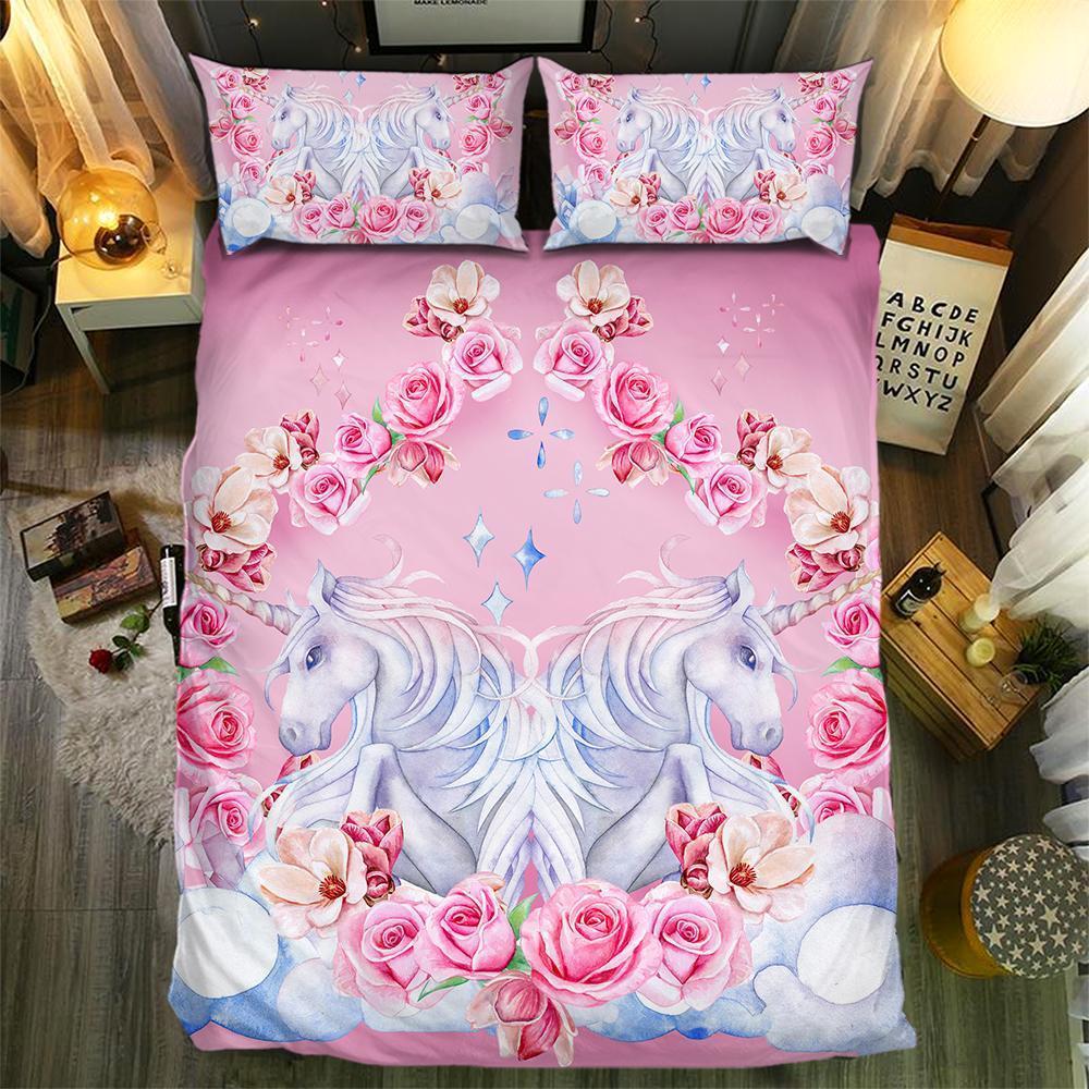 Rose Diamond And Unicorn 092423D Customized Duvet Cover Bedding Sets