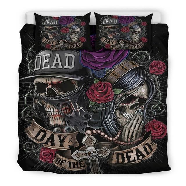 Rose Sugar Skull 3D Customized Duvet Cover Bedding Sets