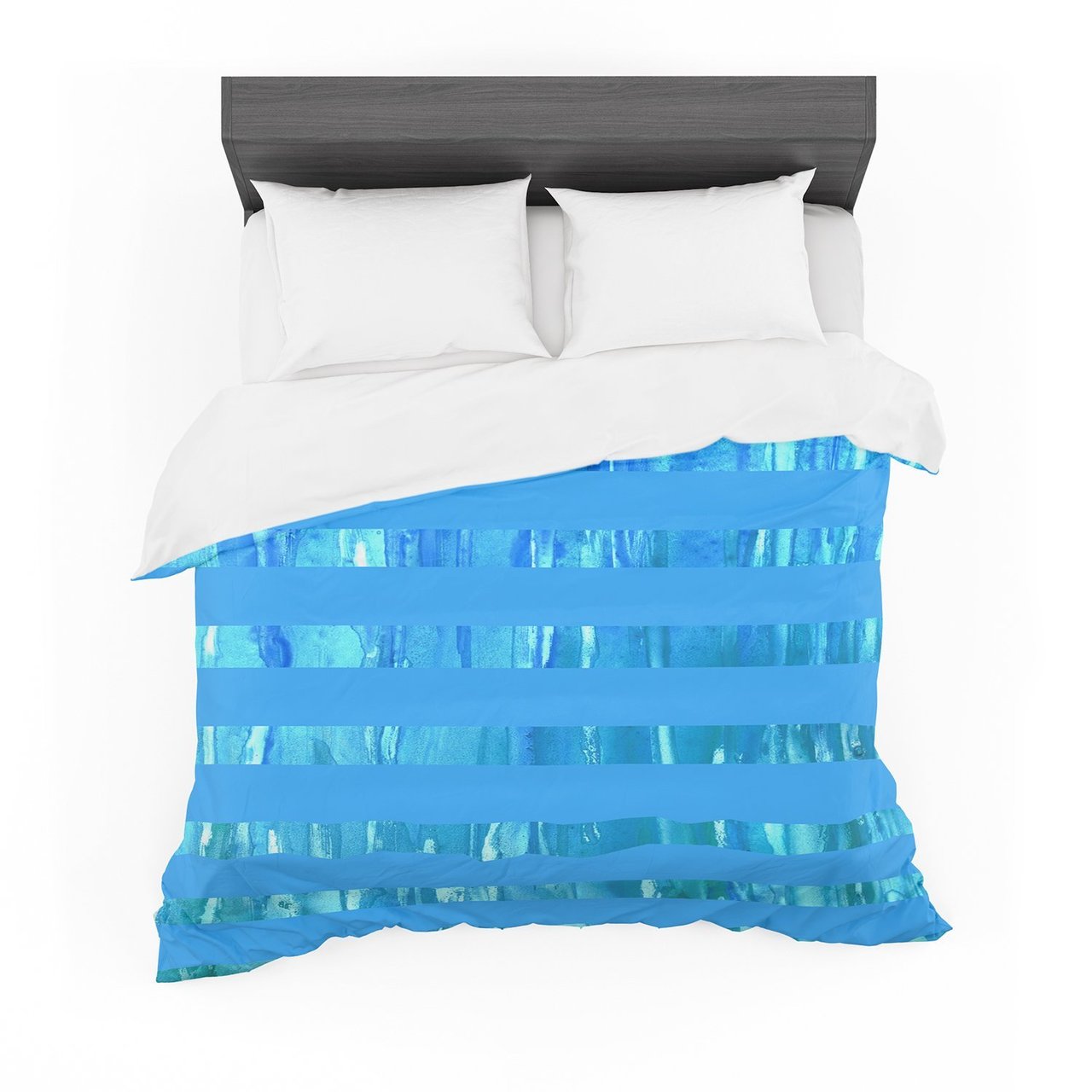 Rosie Brown ‘Wet Wildtripes’ Aqua Blue Cotton3D Customized Duvet Cover Bedding Sets