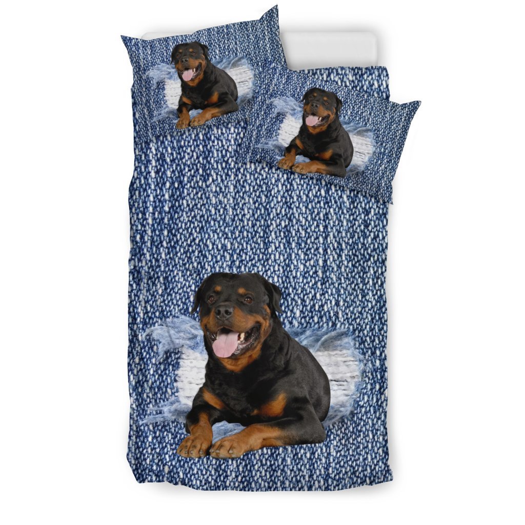 Rottweiler Break The Wall 3D Customized Duvet Cover Bedding Sets