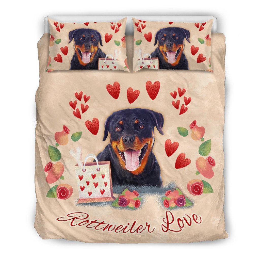 Rottweiler Love 3D Customized Duvet Cover Bedding Sets