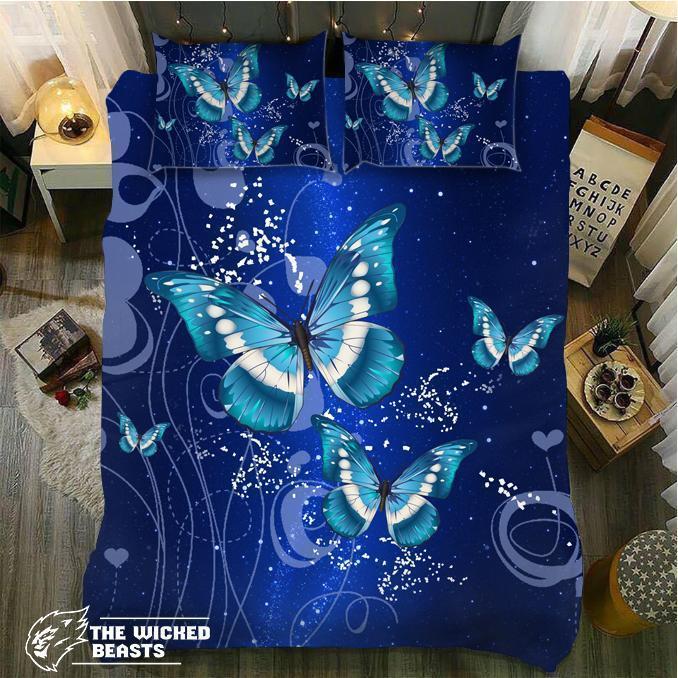 Royal Blue Butterflys3D Customized Duvet Cover Bedding Sets