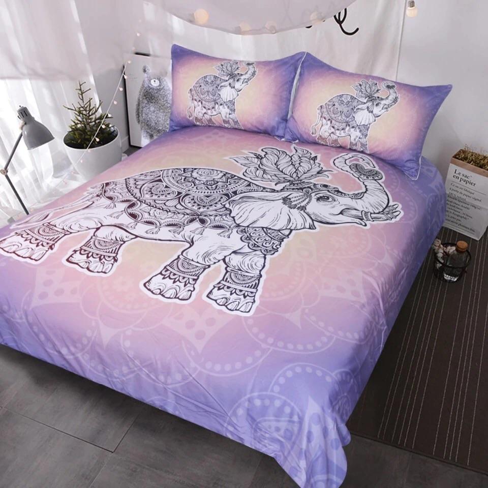 Royal Elephant Mandala 3D Customized Duvet Cover Bedding Sets