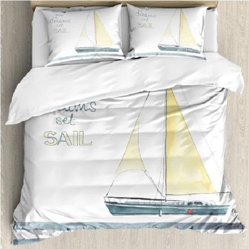 Sailboat Nautical Decor Duvet Cover Set