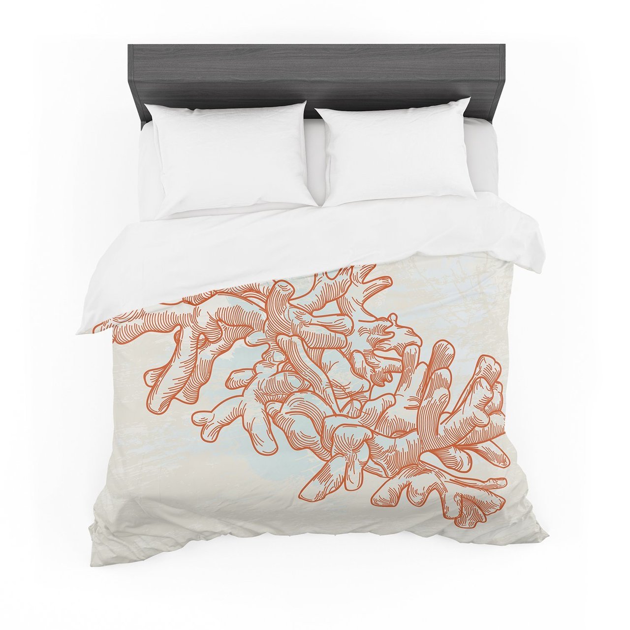 Sam Posnick ‘Finger Coral’ Orange Tan Featherweight3D Customized Duvet Cover Bedding Sets
