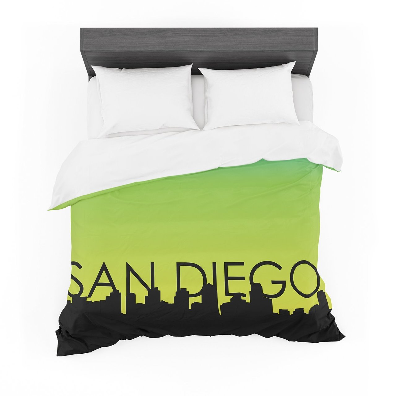 San Diego Green Blue Featherweight3D Customized Duvet Cover Bedding Sets