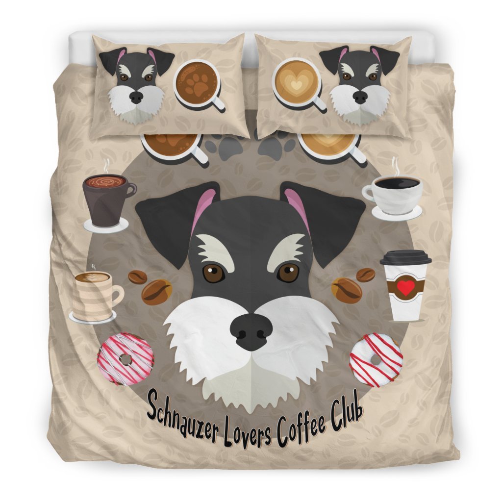 Schnauzer Lovers Coffee Club 3D Customized Duvet Cover Bedding Sets