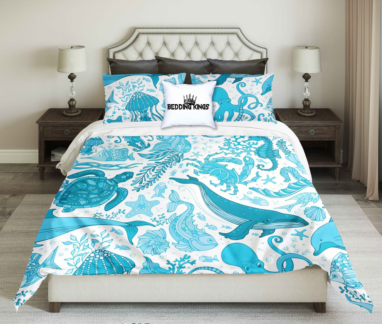 Sea Creatures Pattern Oceanic | kings3D Customized Duvet Cover Bedding Sets