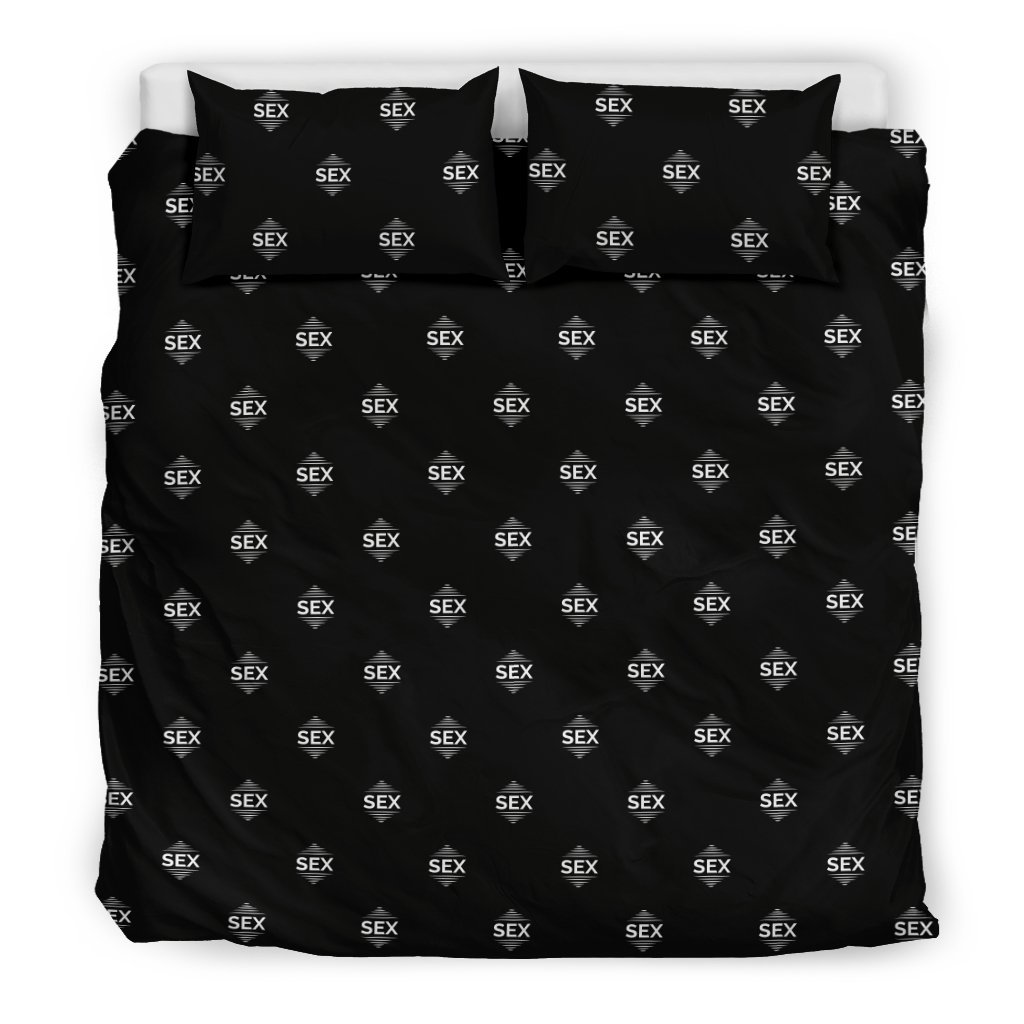 Sex White on Black 3D Customized Duvet Cover Bedding Sets