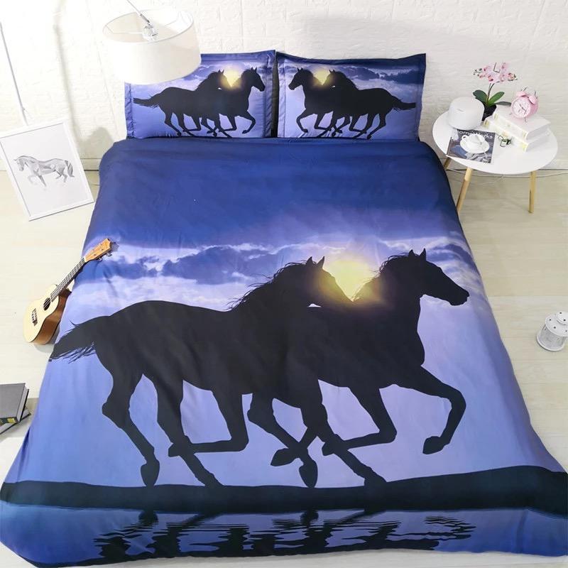 Silhouette Horse 3D Customized Duvet Cover Bedding Sets