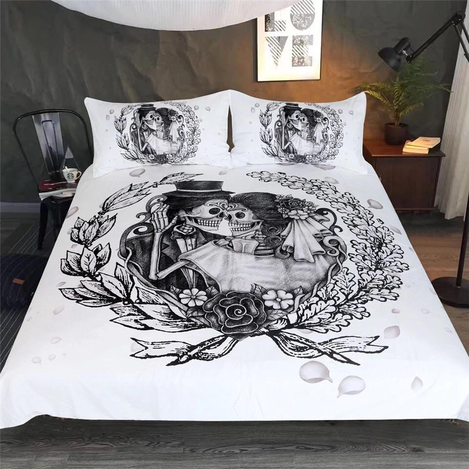 Skeleton Wedding 3D Customized Duvet Cover Bedding Sets