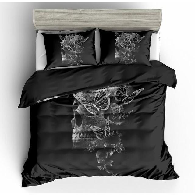 Skull And Butterfly 3D Customized Duvet Cover Bedding Sets
