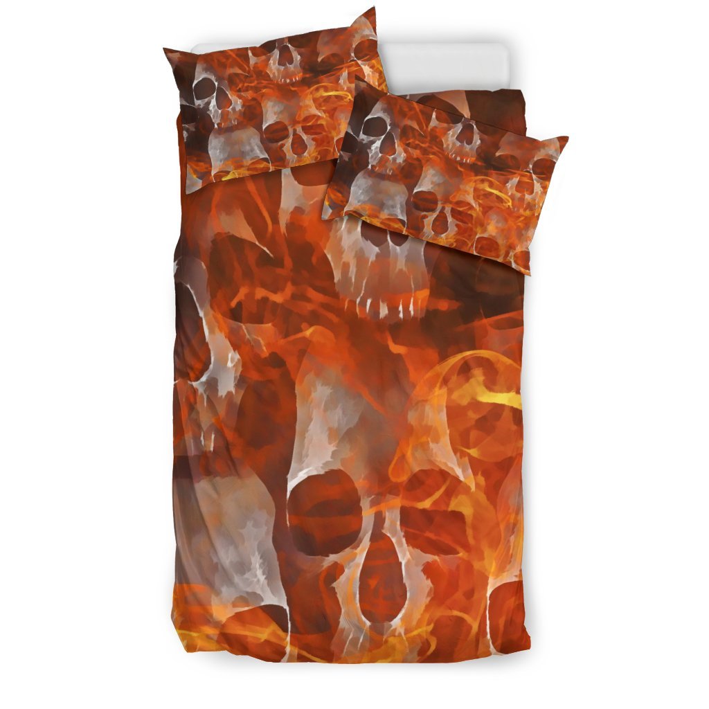 Skull burning 3D Customized Duvet Cover Bedding Sets