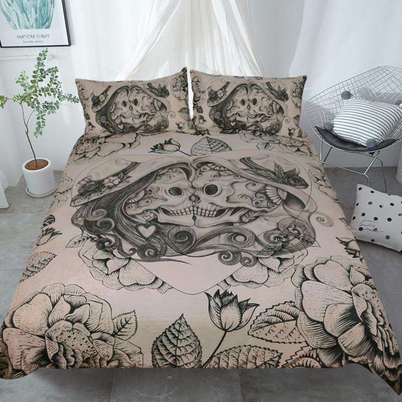 Skull Couple Bedding Set
