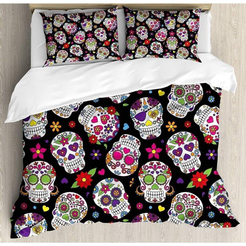 Skull Festive Graveyard Ritual Figures Bedding Set