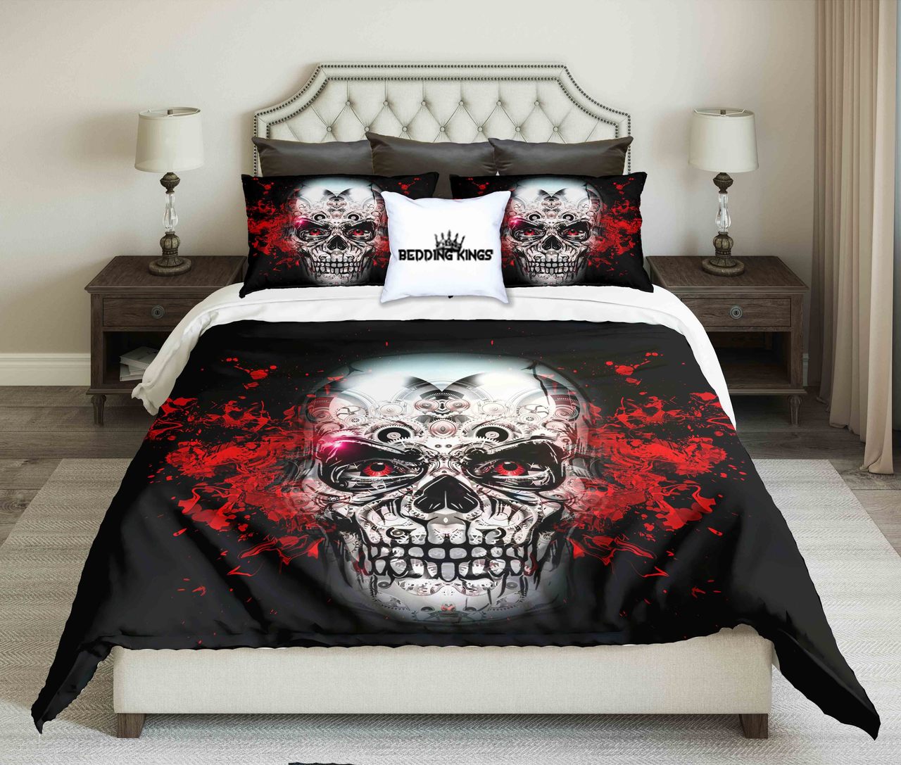 Skull On Fire | kings3D Customized Duvet Cover Bedding Sets