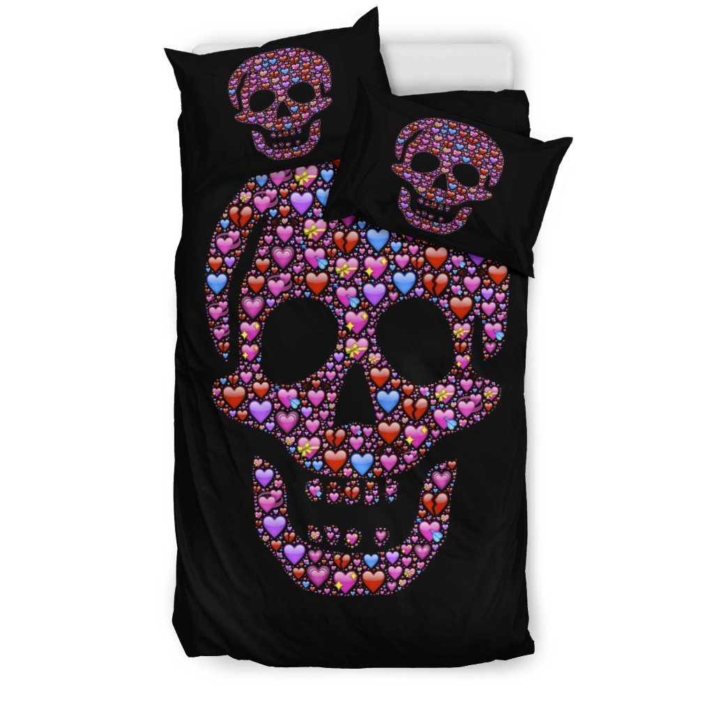 Skull Valentines Heart 3D Customized Duvet Cover Bedding Sets